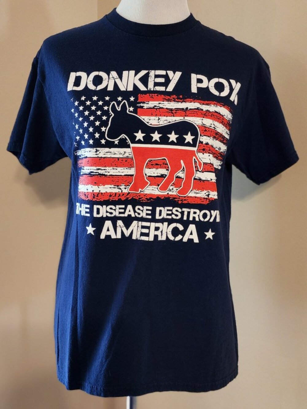 "DONKEY POX" The Disease Destroying America T-Shirt Medium Unisex 100% Cotton